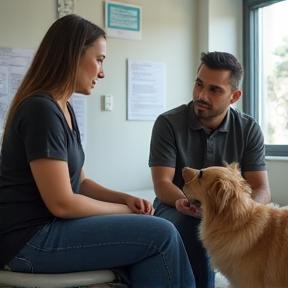 Consultation en comportement canin avec maître et éducateur à l'École Canine